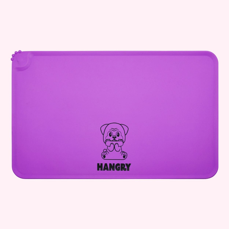 "Hangry" Purple Silicone Dog Feeding Mat