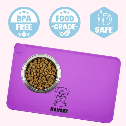 "Hangry" Purple Silicone Dog Feeding Mat