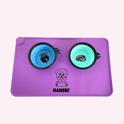 "Hangry" Purple Silicone Dog Feeding Mat