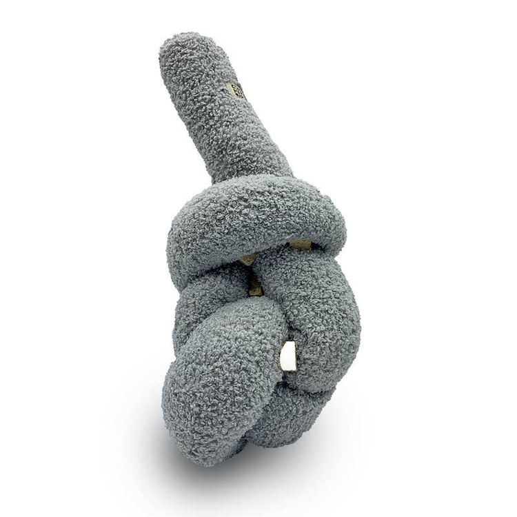 Come Here Buddy Knott Plush Dog Toy - Grey