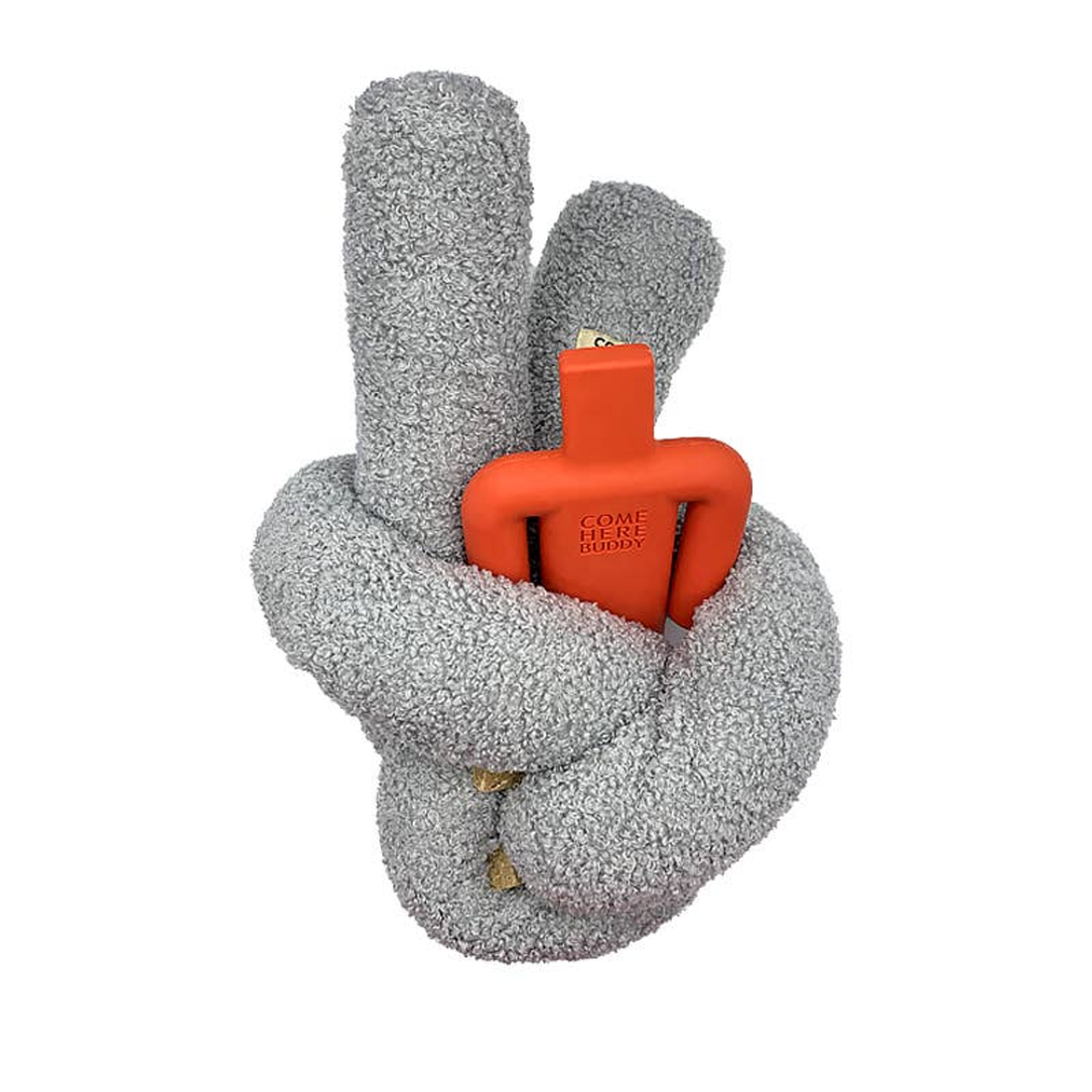Come Here Buddy Knott Plush Dog Toy - Grey