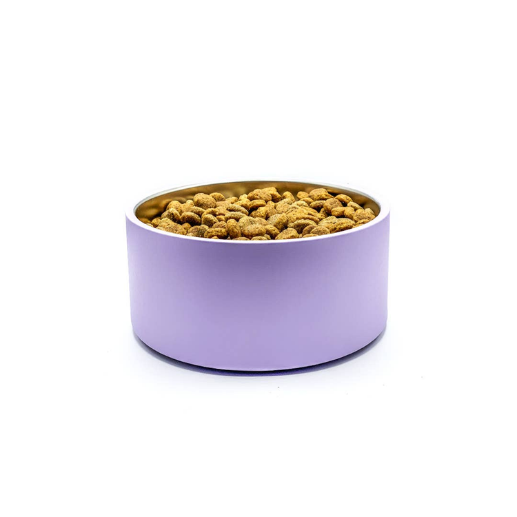 Come Here Buddy Lilac Stainless Steel Dog Bowl
