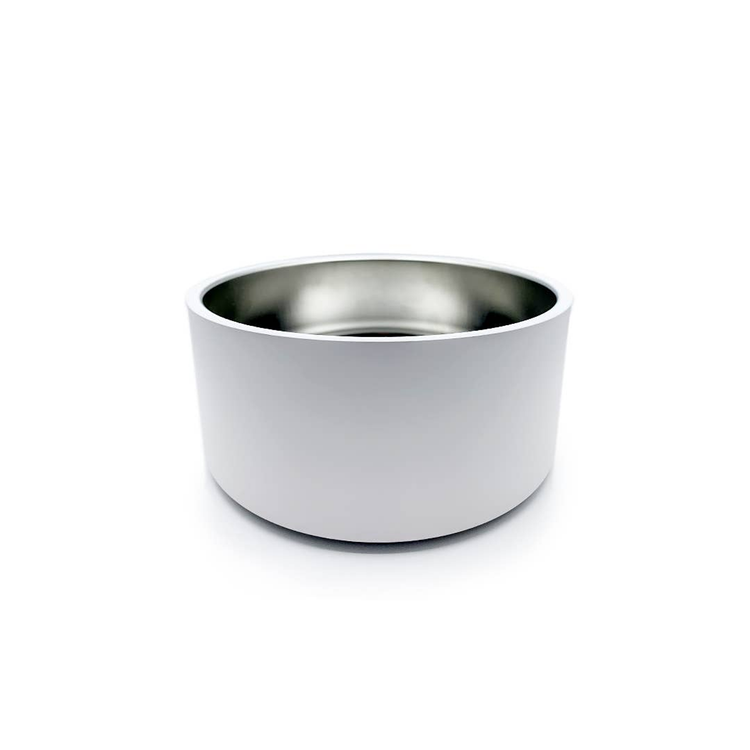 Come Here Buddy White Stainless Steel Dog Bowl