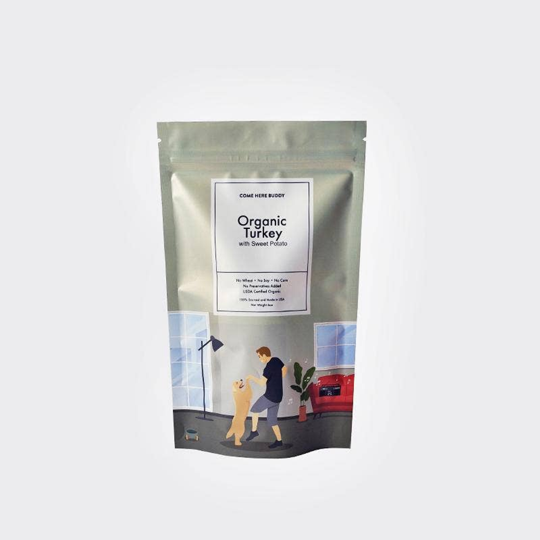 Come Here Buddy Organic Turkey with Sweet Potato Dog Treats 6oz