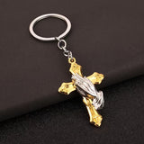 Zinc Alloy Personalized Keychain Cross