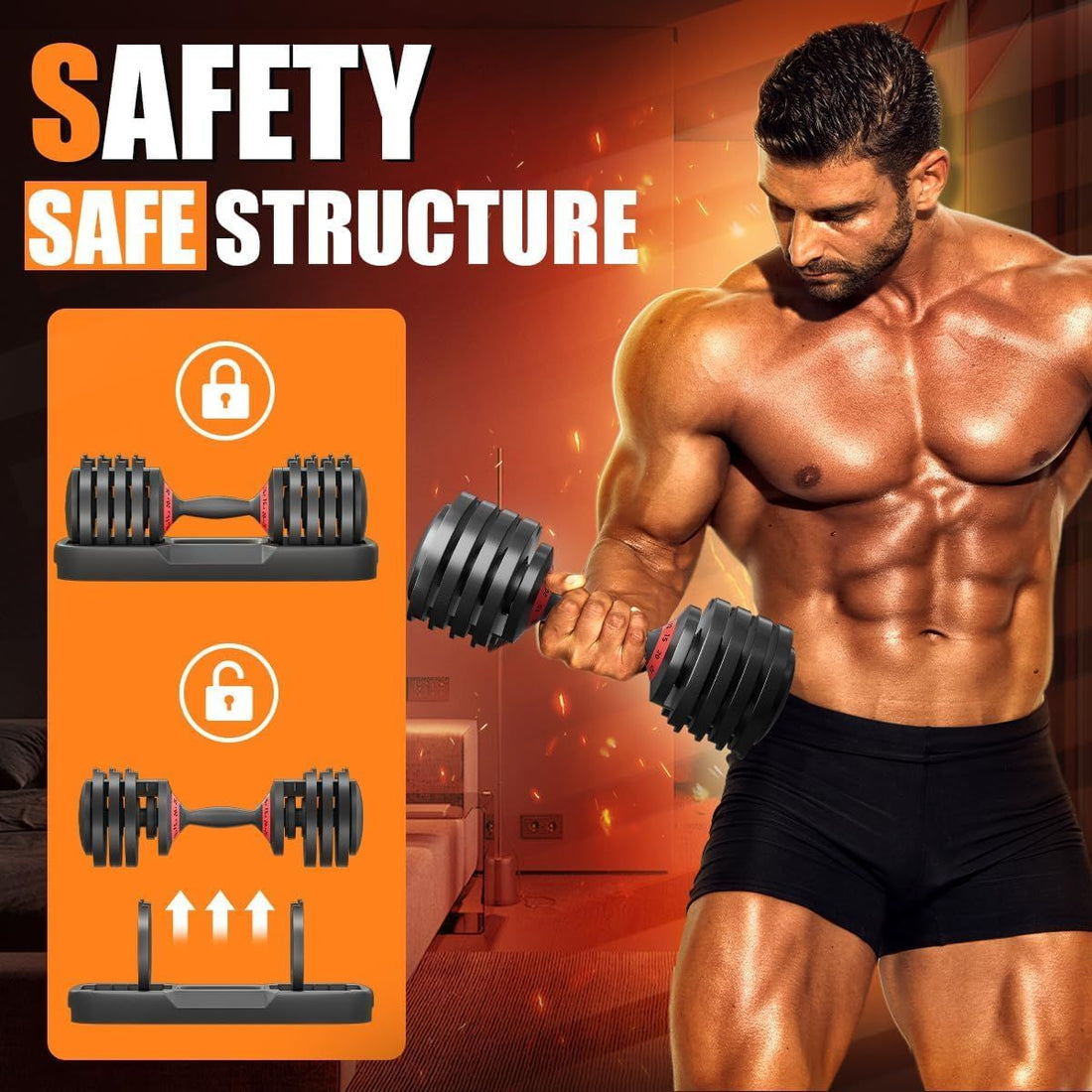 25lb adjustable dumbbell in use lifestyle view