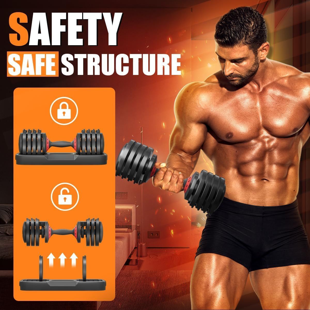 25lb adjustable dumbbell in use lifestyle view