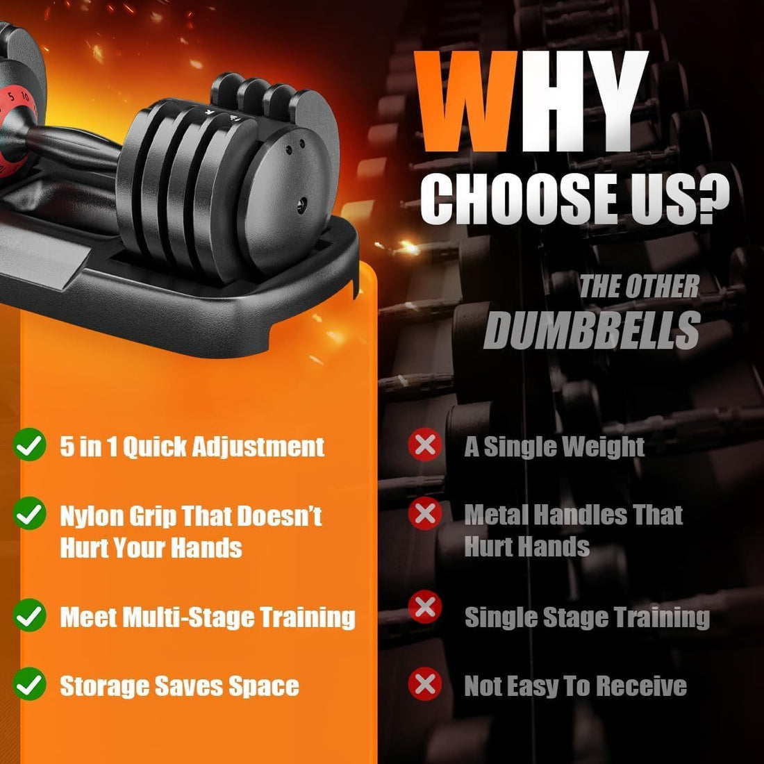 25lb adjustable dumbbell top-down view