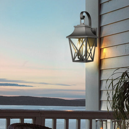 Black Outdoor Wall Light Waterproof Modern Porch Fixture