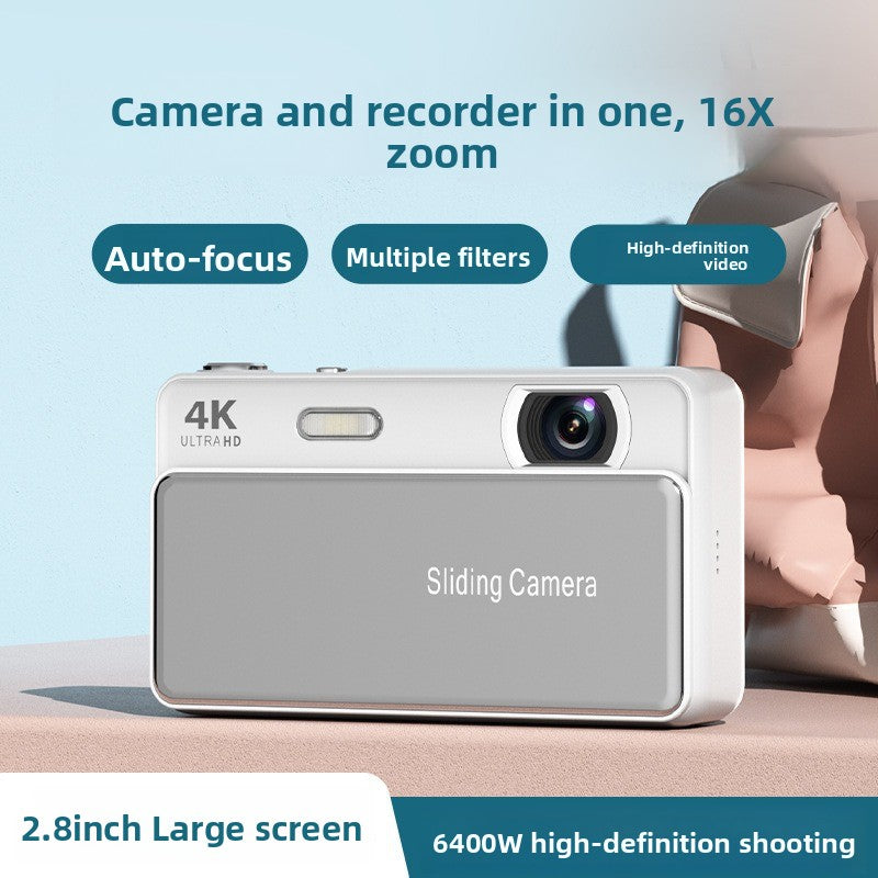 Sliding Digital Camera with 4K HD Video and Photo