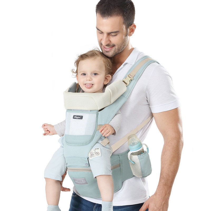 Foldable Baby Carrier with Waist Stool Dual Shoulder Support