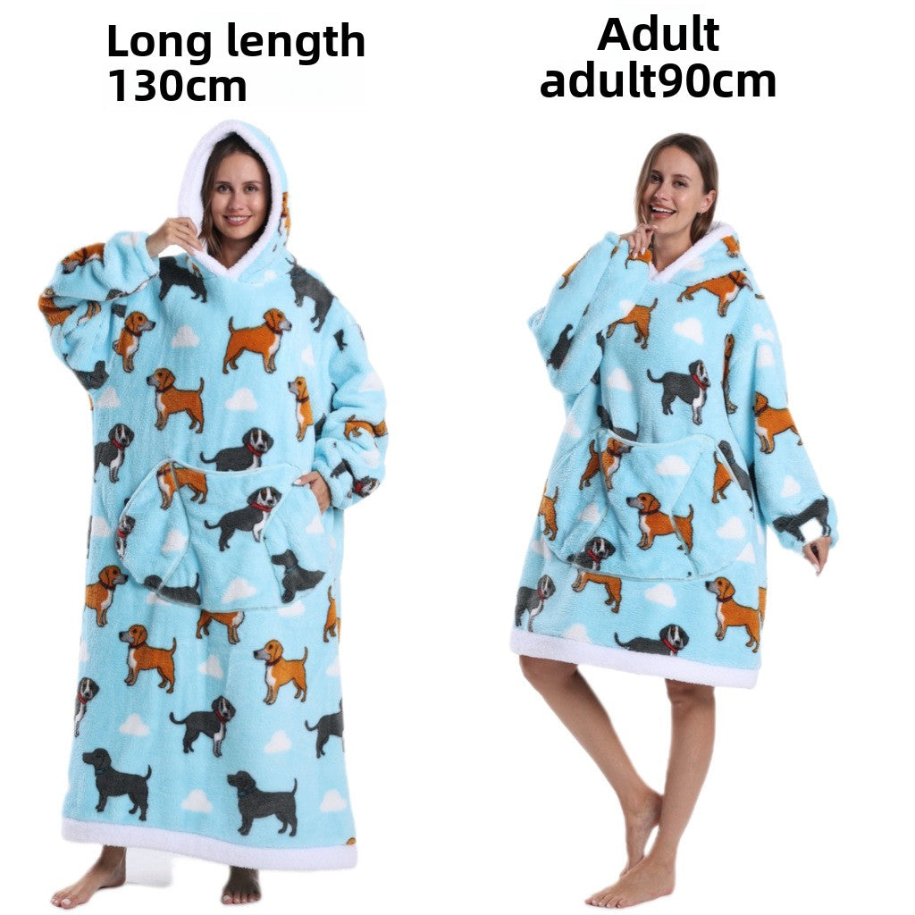 Winter Wearable Blanket Hoodie Super Thick Plush Pajama