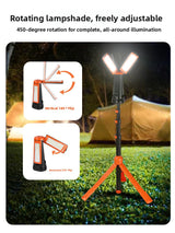Camping lamp with a stand and lift function