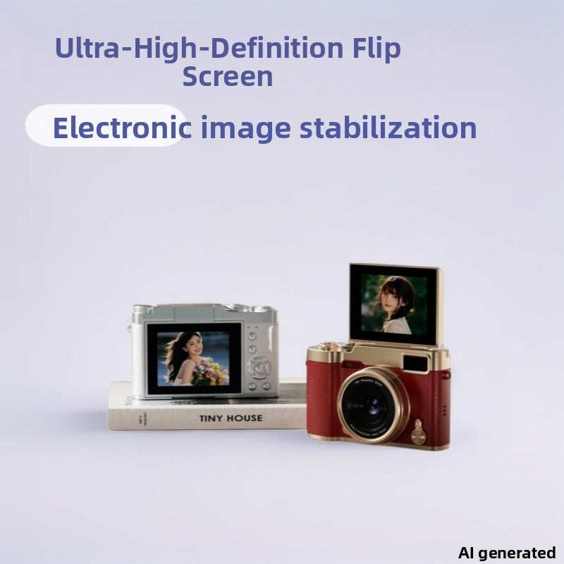 Retro Flip-Up Digital Camera with High-Definition CCD Sensor