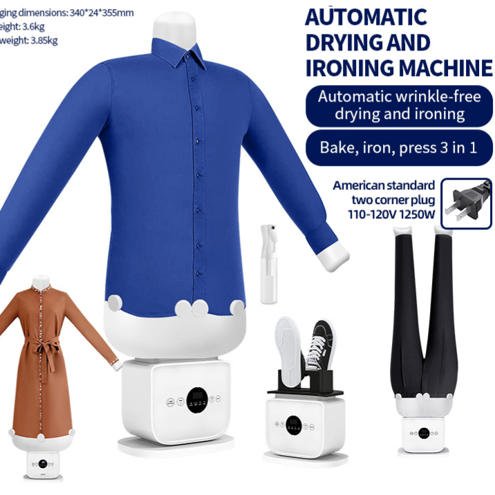 Fully Automatic Humanoid Garment Steamer and Dryer with Multiple Attachments