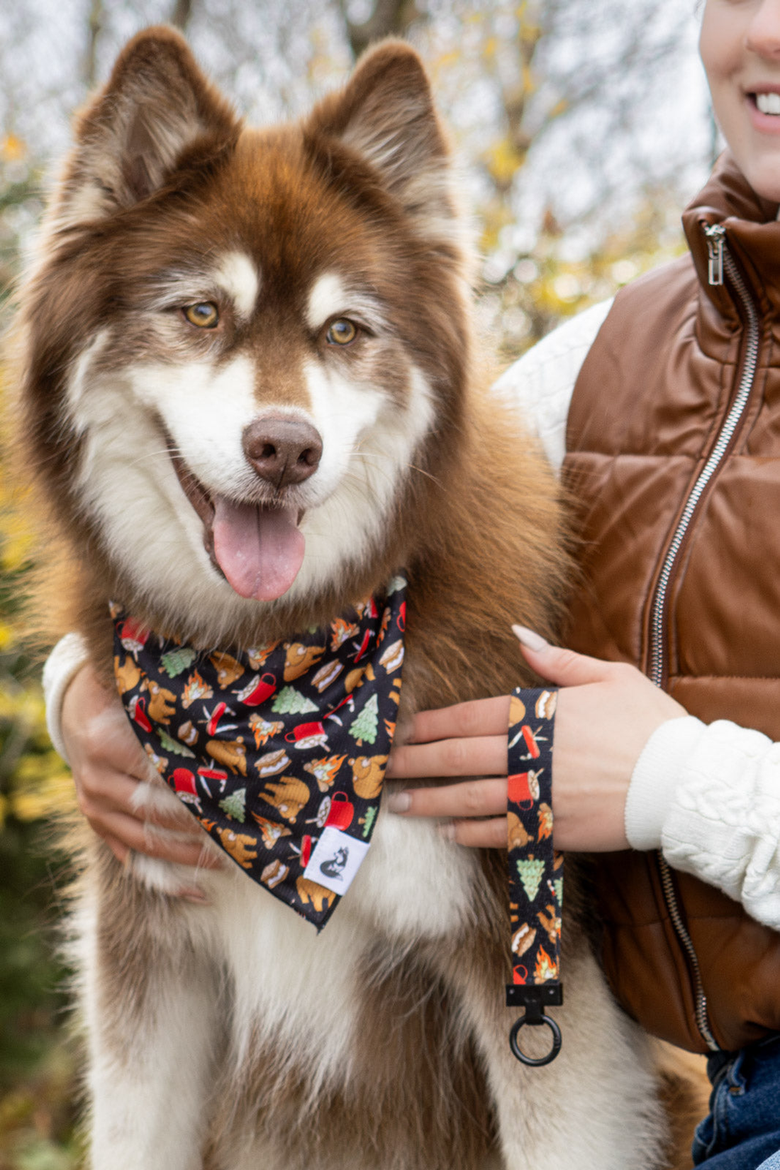 Woodland Tales Dog Bandana & Keychain Set