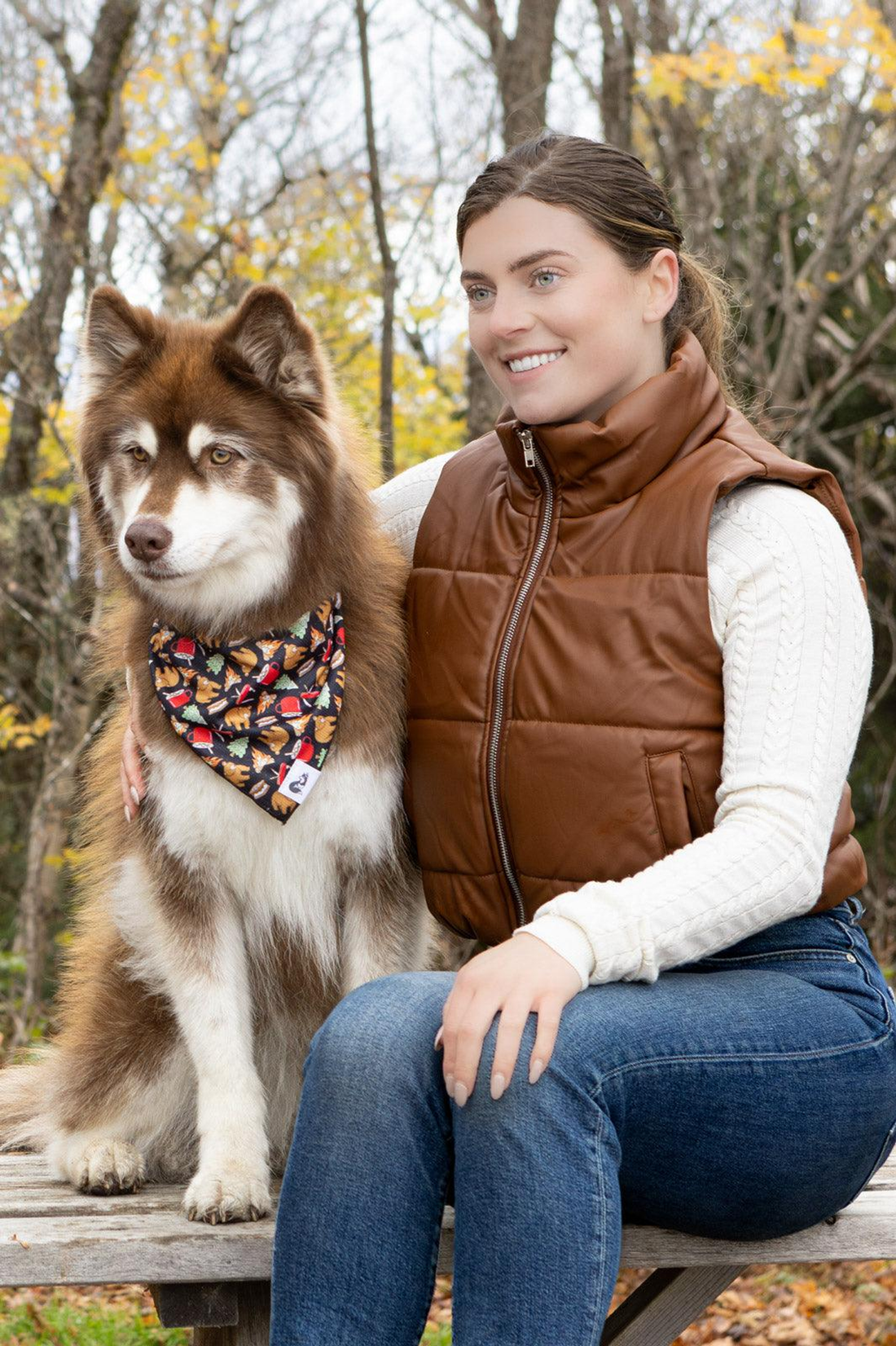 Woodland Tales Dog Bandana & Keychain Set