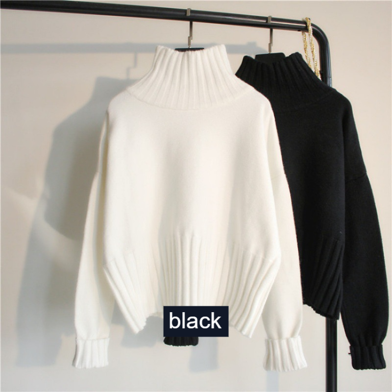Women's slim fit turtleneck knit sweater in core-spun yarn, photo 6