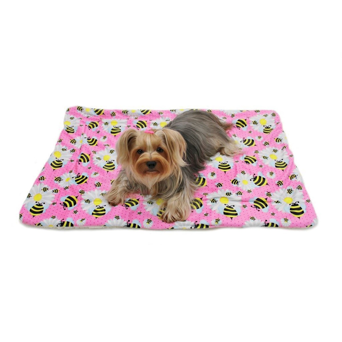 Ultra Soft Minky Bumblebee and Flowers Pet Blanket