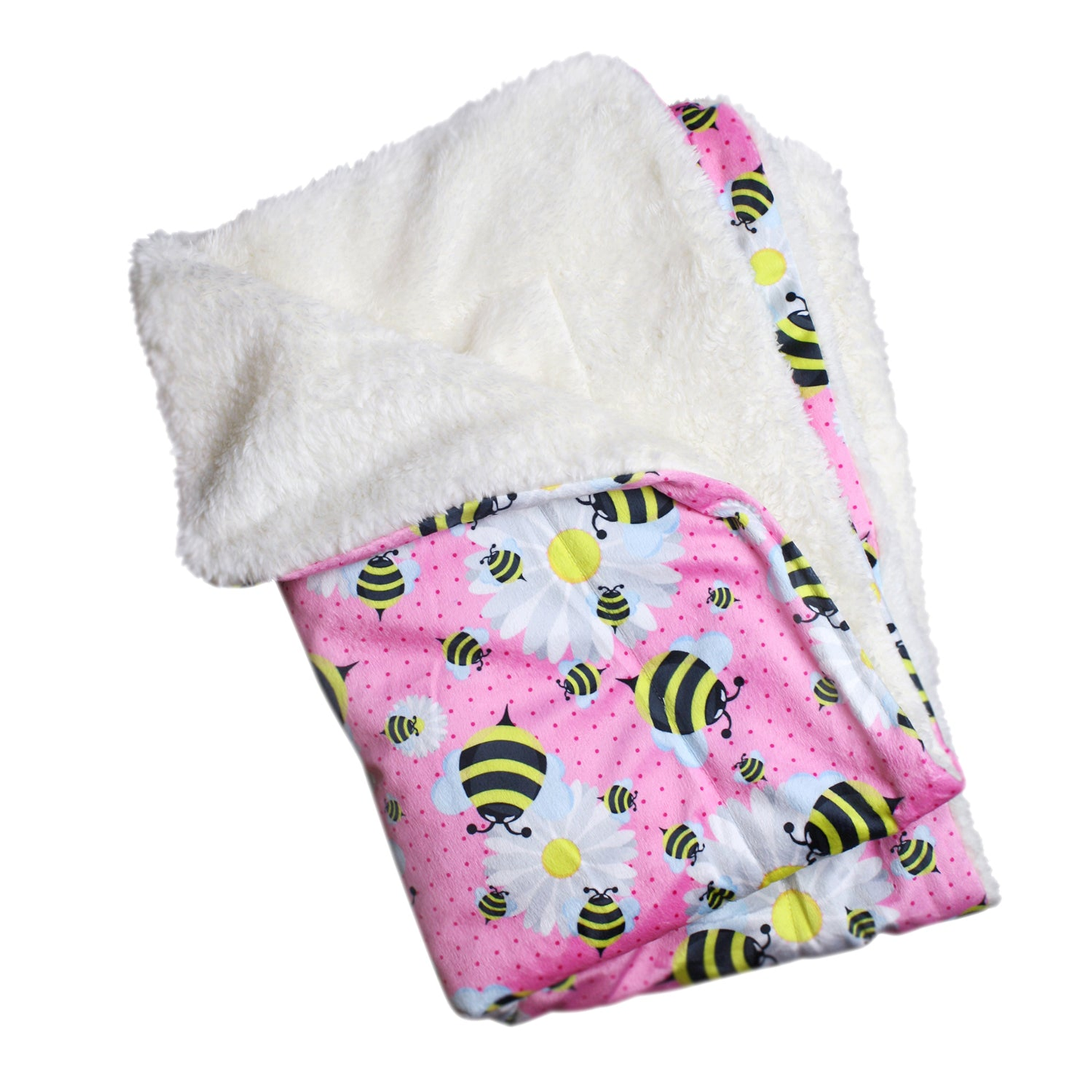 Ultra Soft Minky Bumblebee and Flowers Pet Blanket