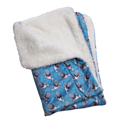 Ultra Soft Minky Silly Sharks Pet Blanket