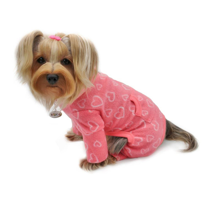 Blush of Love Fleece Turtleneck Dog Pajamas - Pink