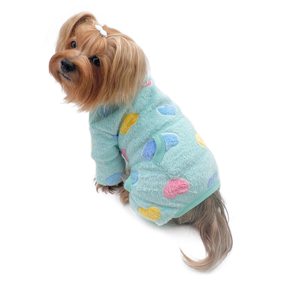 Ultra Plush Colorful Hearts Turtleneck Dog Pajamas