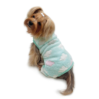 Ultra Plush Fluffy Clouds Sleeveless Dog Pajamas - Green