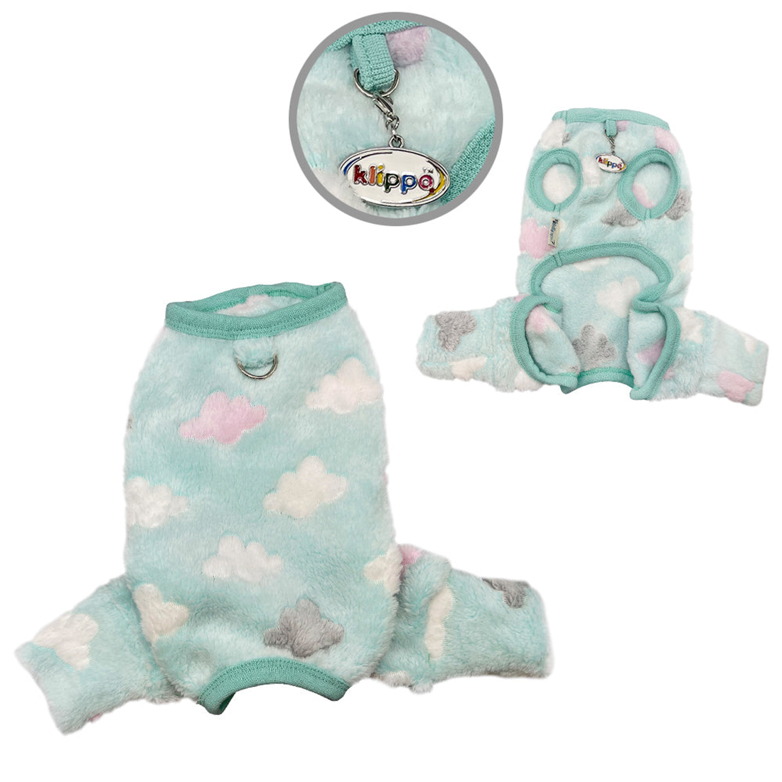 Ultra Plush Fluffy Clouds Sleeveless Dog Pajamas - Green