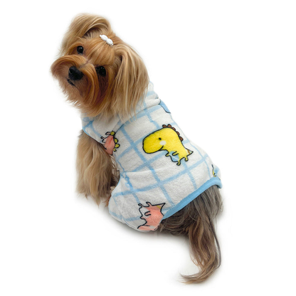 Ultra Plush Colorful Dinosaurs Sleeveless Dog Pajamas