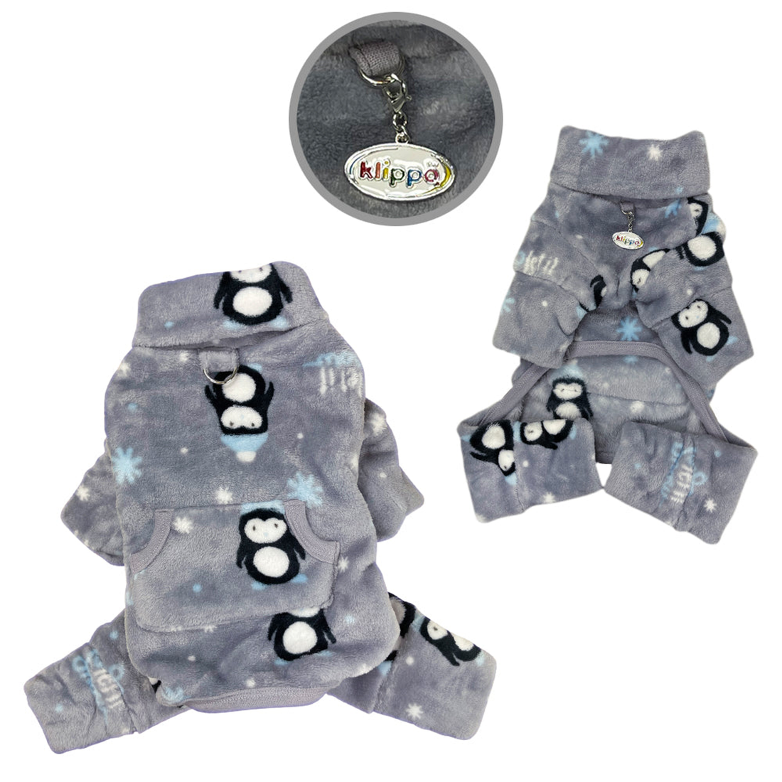 Ultra Thick Plush Penguins Turtleneck Dog Pajamas - X-Small