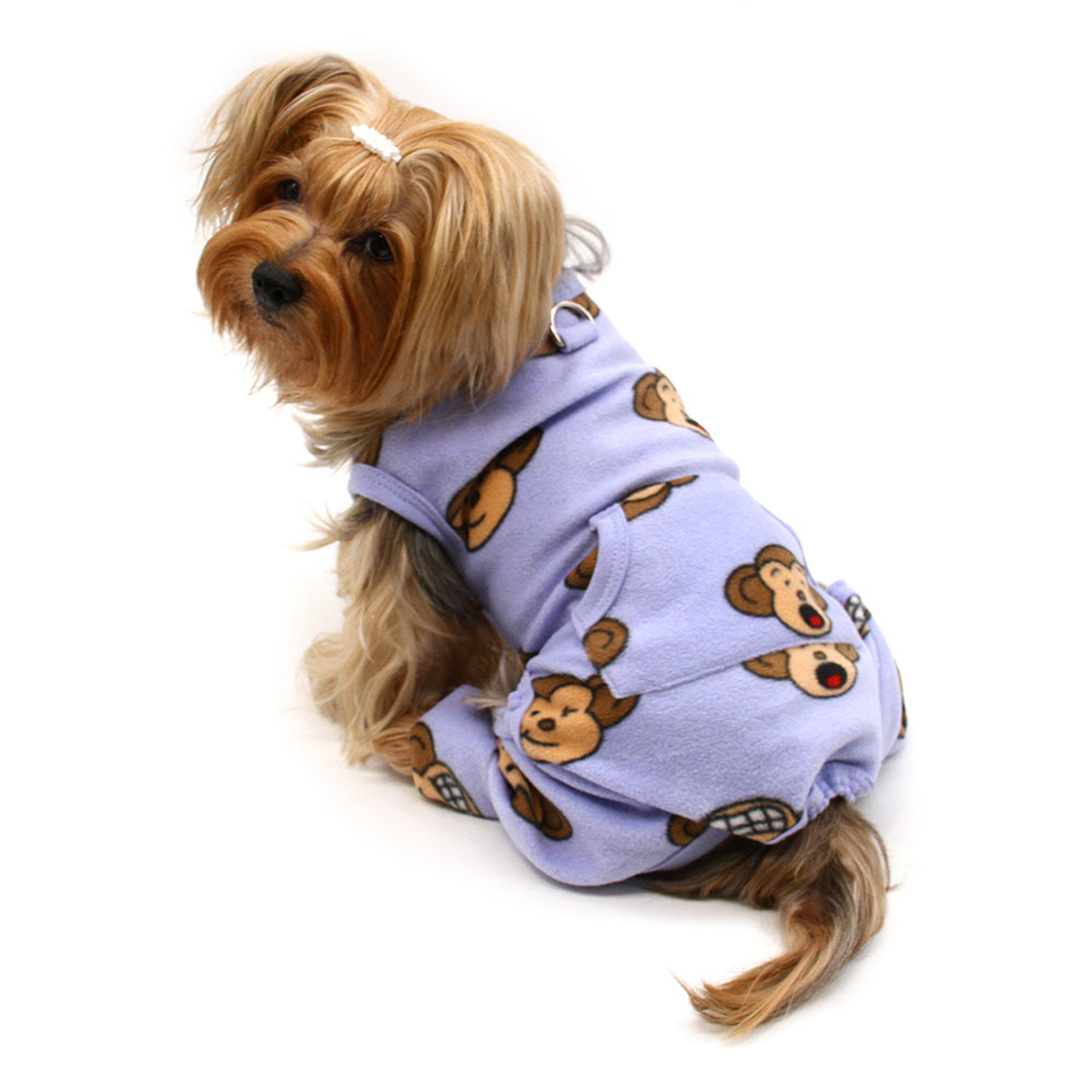 Silly Monkey Sleeveless Fleece Dog Pajamas - Lavender
