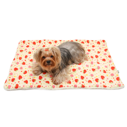 Yummy Strawberry Fleece Plush Dog Blanket