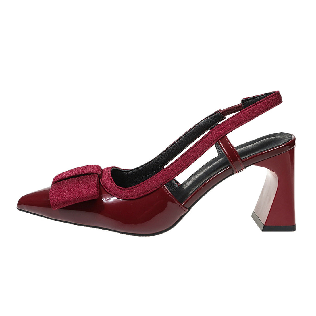 Women's thick-soled closed-toe PU leather flip-flops
