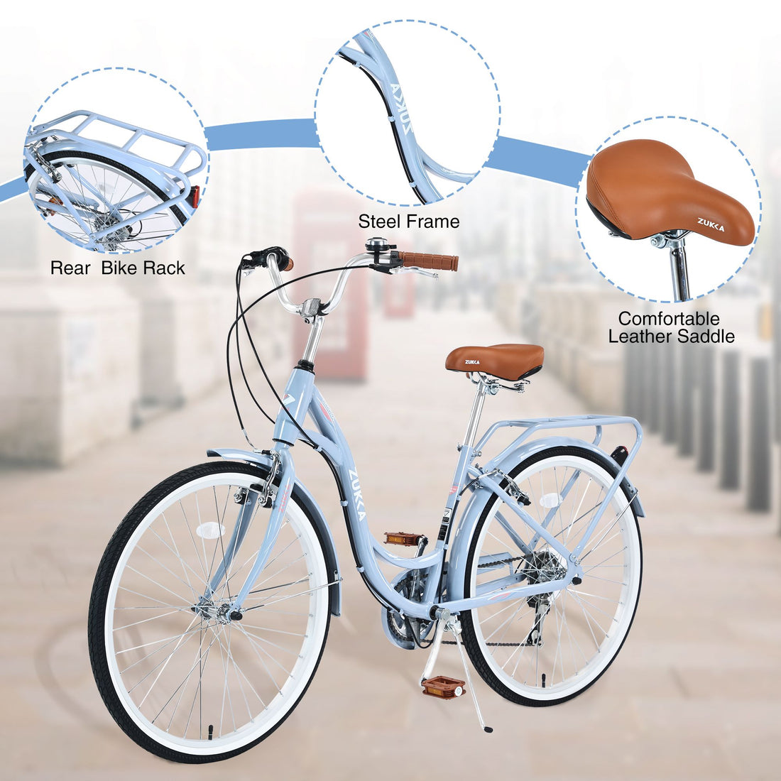 26" Ladies 7-Speed Cruiser Bike lifestyle use