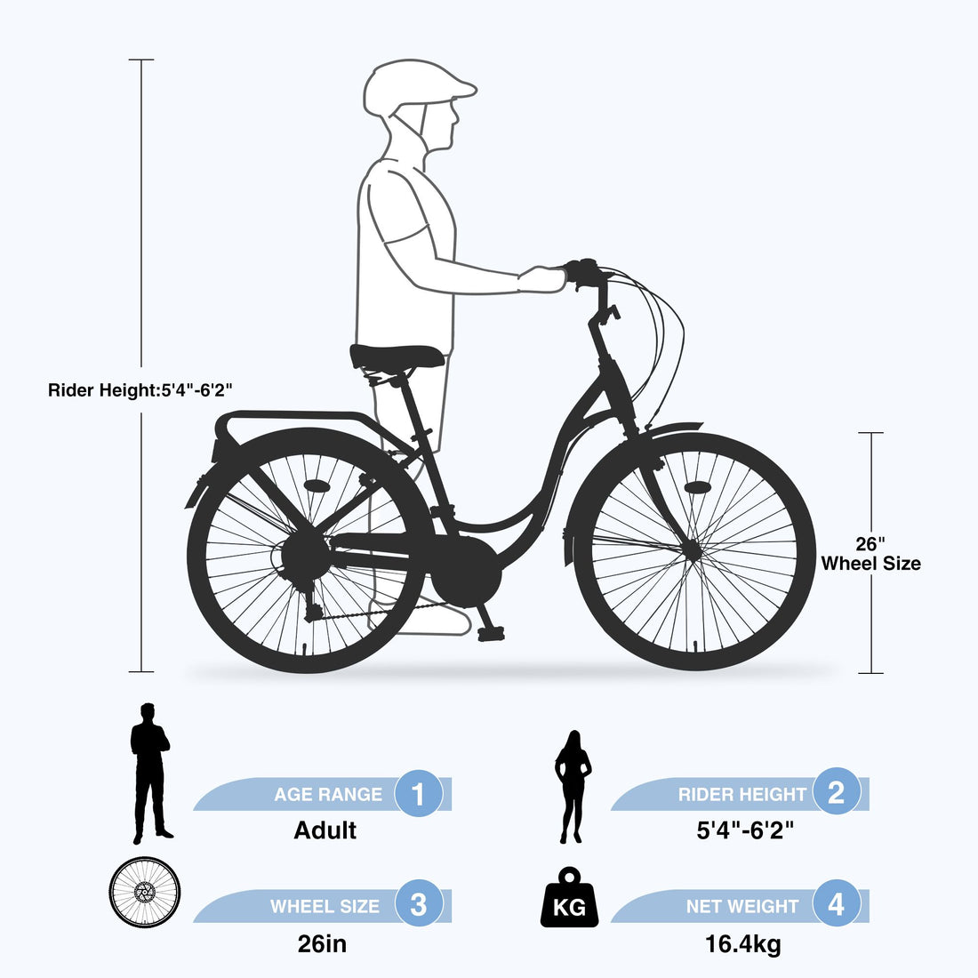 26" Ladies 7-Speed Cruiser Bike ladies 7-speed cruiser bike angle 5