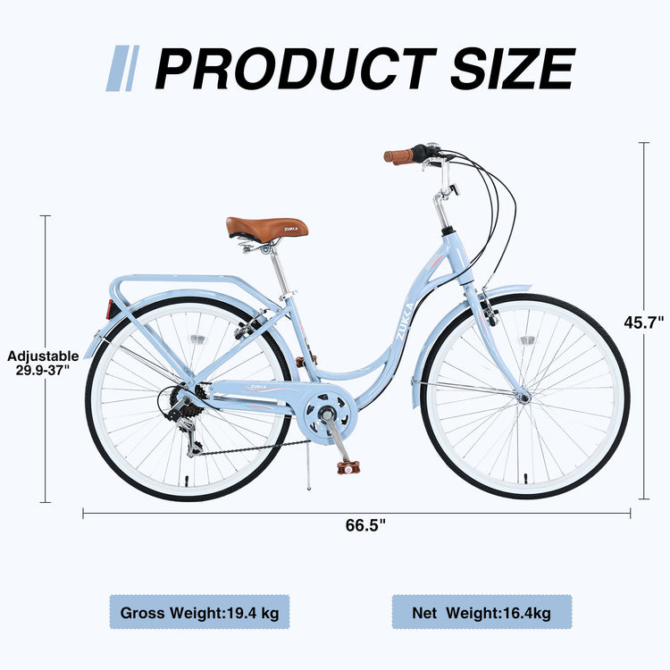 26" Ladies 7-Speed Cruiser Bike ladies 7-speed cruiser bike angle 6