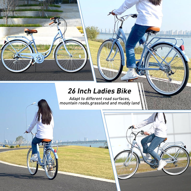 26" Ladies 7-Speed Cruiser Bike ladies 7-speed cruiser bike angle 7