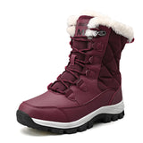 Womens Snow Boots Winter Warm MidTop Outdoor Boots with Faux Fur Lining