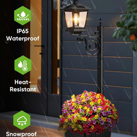 Solar Powered Outdoor Flower Pot Floor Lamp