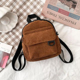 Women's corduroy mini backpack, color options