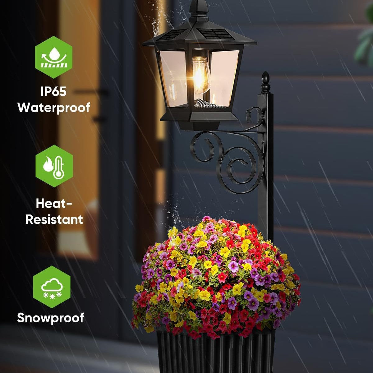 Solar Flower Pot Light Outdoor Garden Decoration