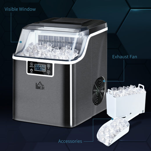 Portable ice maker front view black