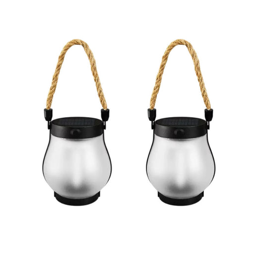 Solar Powered Flame Effect Garden Lantern