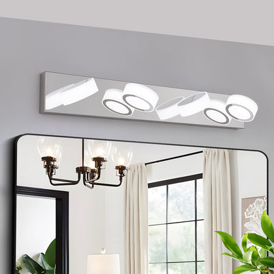 Modern 4 Light LED Vanity Wall Light Chrome