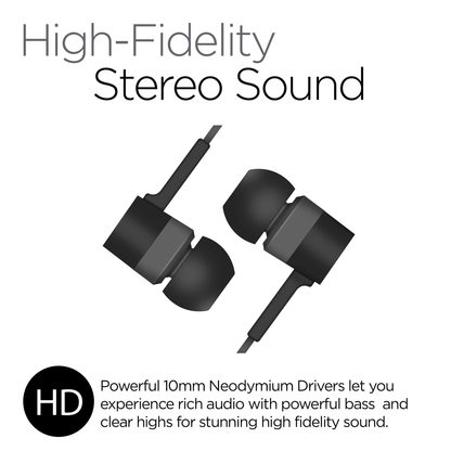 HyperGear Low Ryder Earphones - Black/Grey
