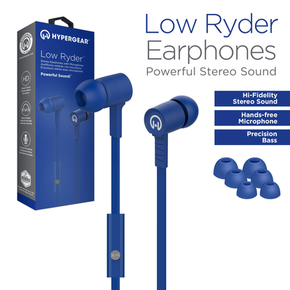 HyperGear Low Ryder Earphones - Blue