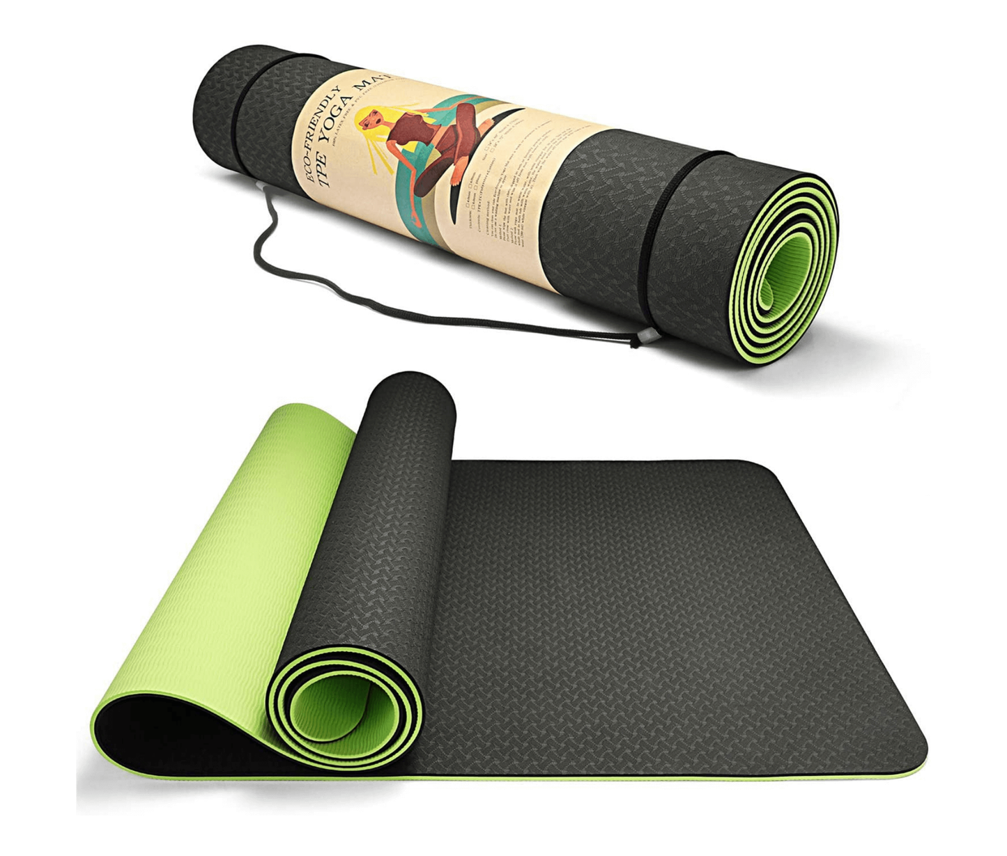 JupiterGear Eco-Friendly Reversible Yoga Mat with Carrying Strap