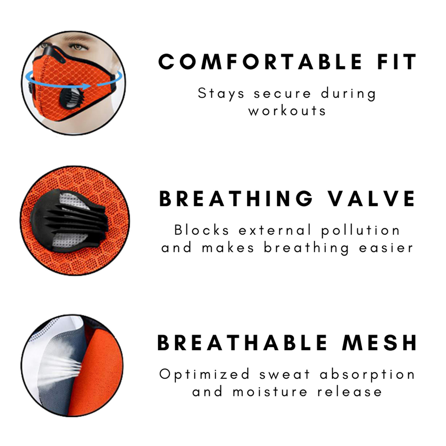 Performance Sports Face Mask with Carbon Filter