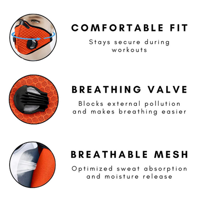 Performance Sports Face Mask with Carbon Filter